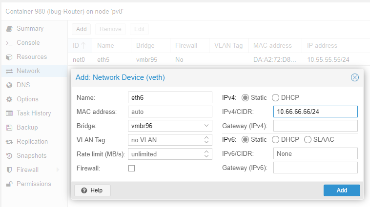 Add network interface to Router