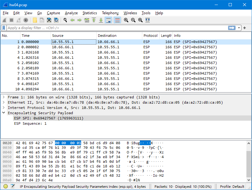 Pcap file in Wireshark