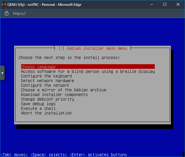 Debian network installer
